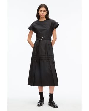 3.1 Phillip Lim Pleated Poplin Tulip Dress - Black