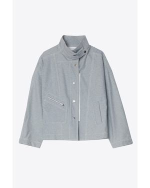 3.1 Phillip Lim Denim Biker Jacket - Blue