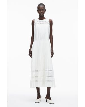 3.1 Phillip Lim Pleated A-Line Dress With Lace Insert - White