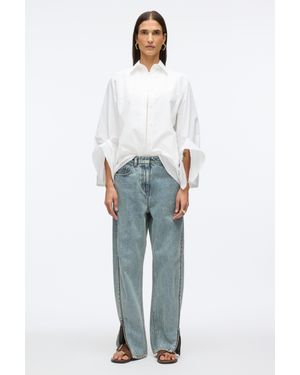 3.1 Phillip Lim Curve Denim Petite Pant With Zippers - Blue