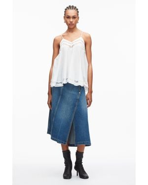 3.1 Phillip Lim Flounce Voile Top - Blue