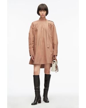 3.1 Phillip Lim Gathered Poplin Mini Dress - Natural