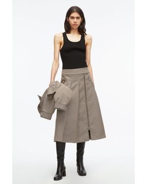 3.1 Phillip Lim Houndtooth Tweed Midi Skirt - Natural