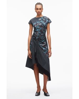 3.1 Phillip Lim Desert Flower Twist Fringe Dress - Blue
