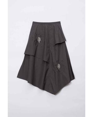3.1 Phillip Lim Layered Skirt With Floral Appliqué - White