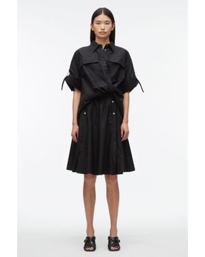 3.1 Phillip Lim Tucked Front Shirt Dress - Black