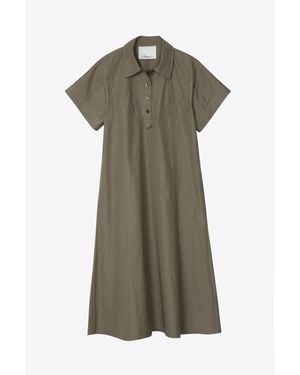 3.1 Phillip Lim Poplin Trapeze Shirt Dress - Green
