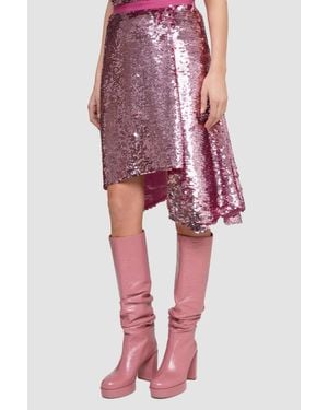 3.1 Phillip Lim Draped Sequin Skirt - Red