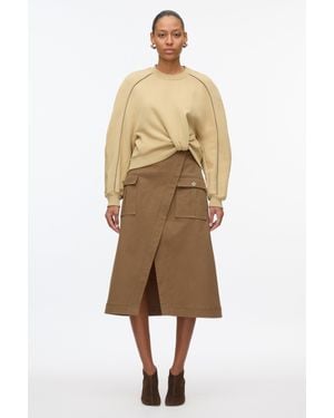 3.1 Phillip Lim Draped Sweatshirt Utility Dress - Natural
