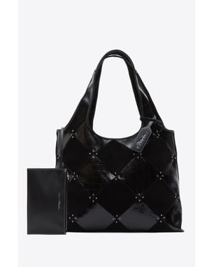 3.1 Phillip Lim Studded Patchwork Market Tote - Black