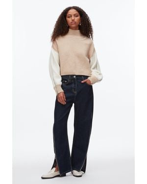 3.1 Phillip Lim Colorblock Zip Sleeve Turtleneck - Blue