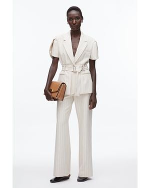 3.1 Phillip Lim Pinstripe Tulip Sleeve Blazer - White