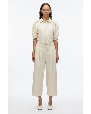 3.1 Phillip Lim Double Pleat Wide Cropped Pant - Natural