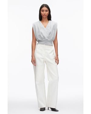 3.1 Phillip Lim Draped Sleeveless French Terry Top - White