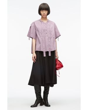3.1 Phillip Lim Stripe Poplin Tie Neck Blouse - Multicolor