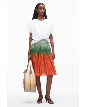 3.1 Phillip Lim Ombre Voile T-Shirt Combo Dress - Red