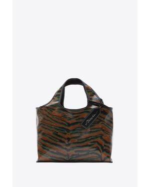 3.1 Phillip Lim Abstract Tiger Mini Market Tote - Black