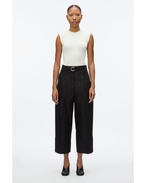 3.1 Phillip Lim Double Pleat Wide Cropped Pant - White