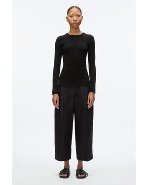 3.1 Phillip Lim Compact Rib Long Sleeve Tee - Black