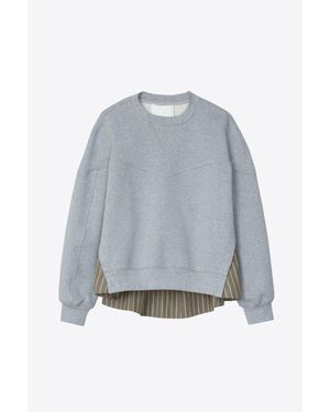 3.1 Phillip Lim French Terry Sweatshirt With Poplin Combo - Gray
