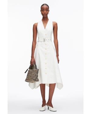 3.1 Phillip Lim Patchwork Sleeveless Belted Utility Dress - White