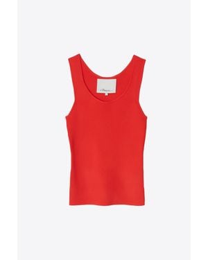 3.1 Phillip Lim Compact Rib Layering Tank - Red