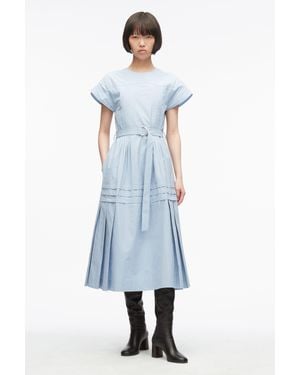 3.1 Phillip Lim Pleated Poplin Tulip Dress - Blue