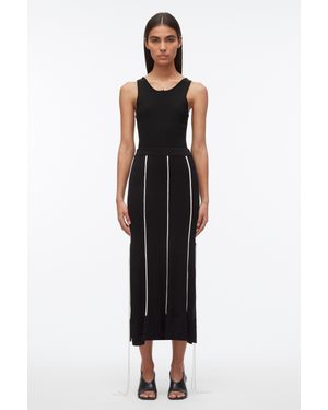 3.1 Phillip Lim Knit Midi Skirt With Piping - Black