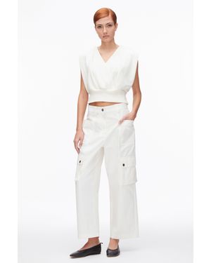 3.1 Phillip Lim Draped Sleeveless French Terry Top - White