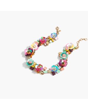 J.Crew Blooming Sequin Paillette Necklace - Metallic