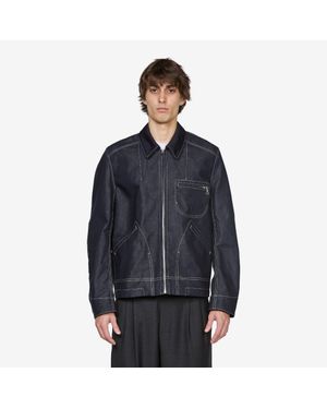 Junya Watanabe Reactive-Dyed Denim Jacket, Cotton - Blue
