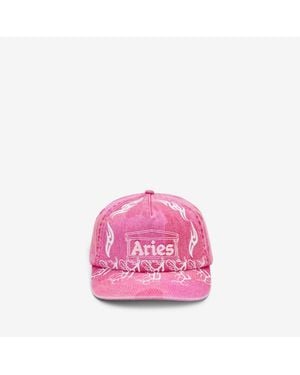 Aries Camo Angel Temple Cap, 100% Cotton - Pink