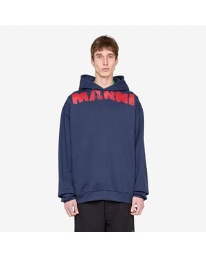 Marni Monolith Hoodie Kyanite, 100% Cotton - Blue
