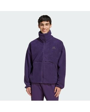 adidas Chaqueta City Tech High Pile Fleece Full-Zip - Morado