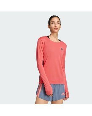 adidas Camiseta Manga Larga Adizero Running - Rojo