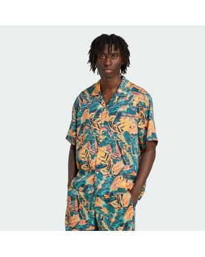 adidas Originals Originals Archive Floral Resort Shirt - Blau