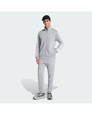 adidas 3-Stripes Fleece Tracksuit - Grey