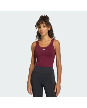 adidas Originals 3 Stripes Studio All Me Light Support Tank Top - Red