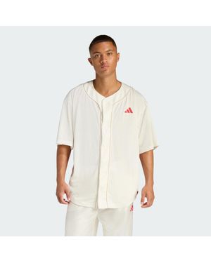 adidas Stadium Mesh Baseball Shirt - White