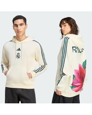 adidas Real Madrid Farm Hoodie Sweatshirt - White