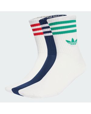adidas 3-Streifen Crew Socken, 3 Paar - Blau