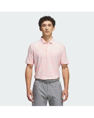 adidas Ultimate365+ Climacool Butterspun Mighty Blossom Print Polo Shirt - Red