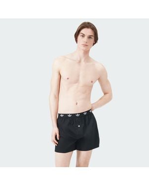 adidas Comfort Core Cotton Icon Woven Boxer Waistband 2-Pack Underwear - Black