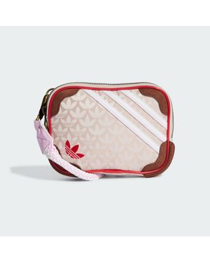 adidas Trefoil Monogram Jacquard Suede Mini Airliner Bag - Pink