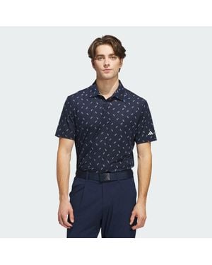 adidas Ultimate365 Printed Mesh Polo Shirt - Blue
