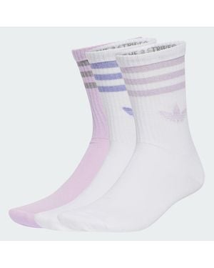 adidas 3 Stripes Glitter Crew Socks 3 Pairs - Purple