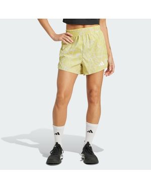 adidas Train Essentials Allover Print Workout Shorts - Yellow