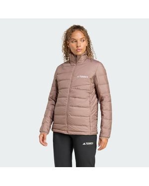adidas Terrex Multi Light Down Climawarm Hooded Jacket - Red