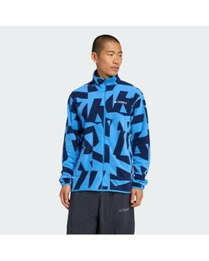 adidas Terrex Multi Printed Full-Zip Fleece Jacket - Blue