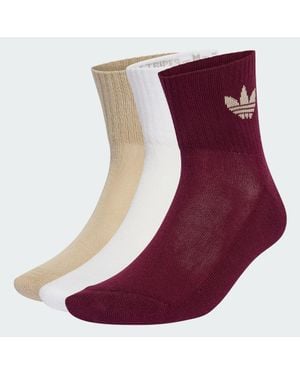 adidas Mid Crew Socks 3 Pairs - Red